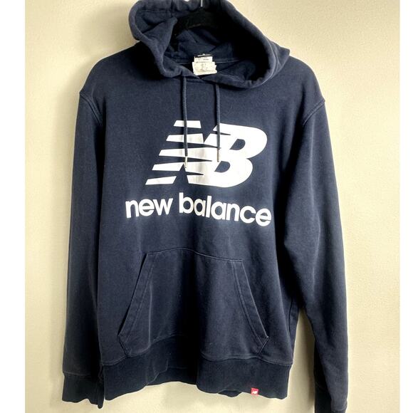 New Balance Logo Hoodie Navy/White‎ Size Medium - Picture 1 of 10